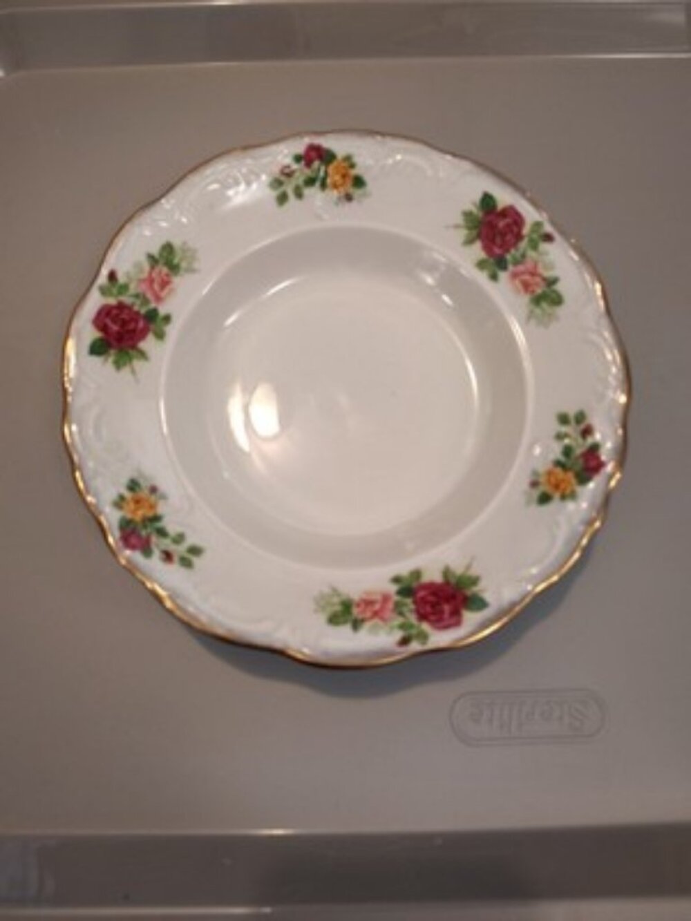 Tienshan Rose Y.S Rose With Gold Trim 8.25" Soup Bowl